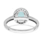 Pure Serenity 14k White Gold 1/3 Ct. Lab Grown Diamond VS/SI and Oval Lab Created Aquamarine Halo Engagement Ring