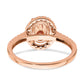 Pure Serenity 14k Rose Gold 1/3 Ct. Lab Grown Diamond VS/SI+ G+ and Oval Morganite Halo Engagement Ring