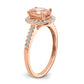 Pure Serenity 14k Rose Gold 1/3 Ct. Lab Grown Diamond VS/SI+ G+ and Oval Morganite Halo Engagement Ring