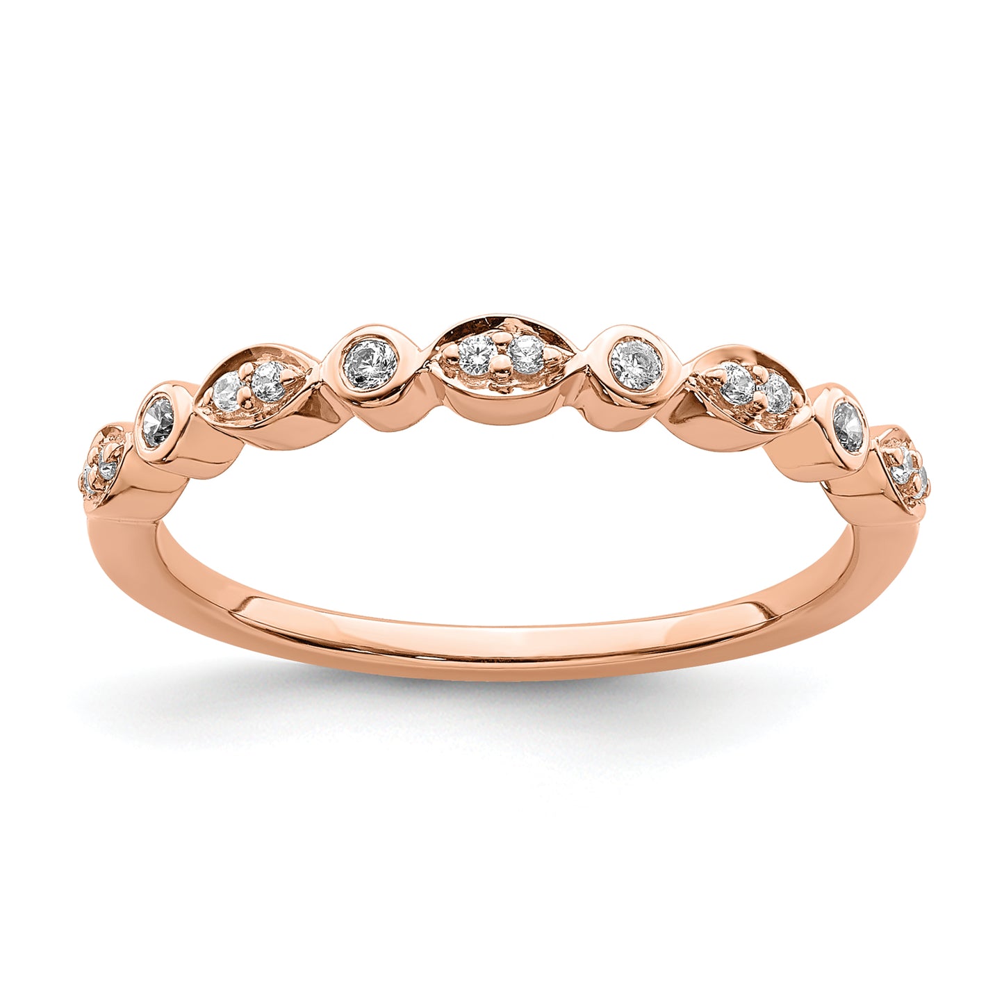 Pure Serenity 14k Rose Gold 1/5 Ct. Lab Grown Diamond VS/SI+ G+ Two Wedding Band Ring Set