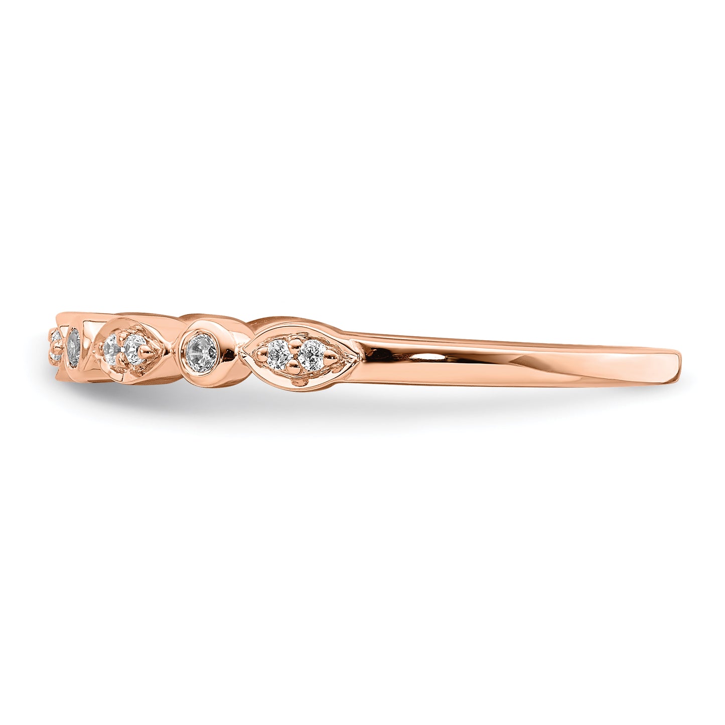 Pure Serenity 14k Rose Gold 1/5 Ct. Lab Grown Diamond VS/SI+ G+ Two Wedding Band Ring Set