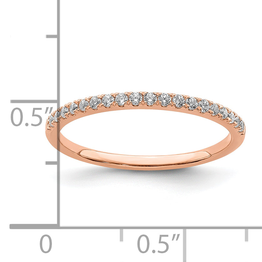 Pure Serenity 14k Rose Gold 1/6 Ct. Lab Grown Diamond VS/SI+ G+ Wedding Band Ring