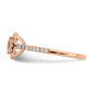 Pure Serenity 14k Rose Gold 1/4 Ct. Lab Grown Diamond VS/SI+ G+ and Cushion Morganite Halo Engagement Ring