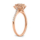 Pure Serenity 14k Rose Gold 1/4 Ct. Lab Grown Diamond VS/SI+ G+ and Cushion Morganite Halo Engagement Ring