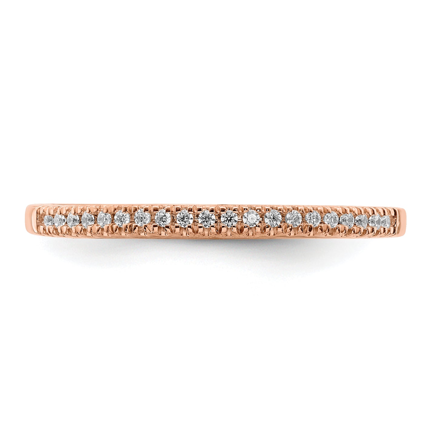 Pure Serenity 14k Rose Gold 1/15 Ct. Lab Grown Diamond VS/SI+ G+ Wedding Band Ring