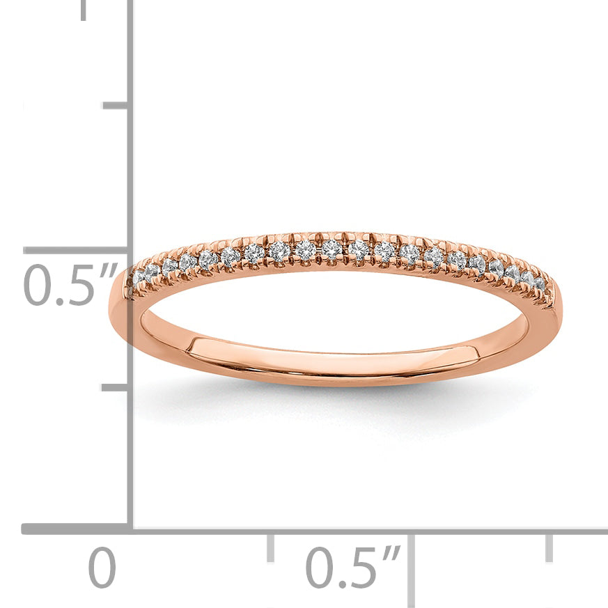 Pure Serenity 14k Rose Gold 1/15 Ct. Lab Grown Diamond VS/SI+ G+ Wedding Band Ring