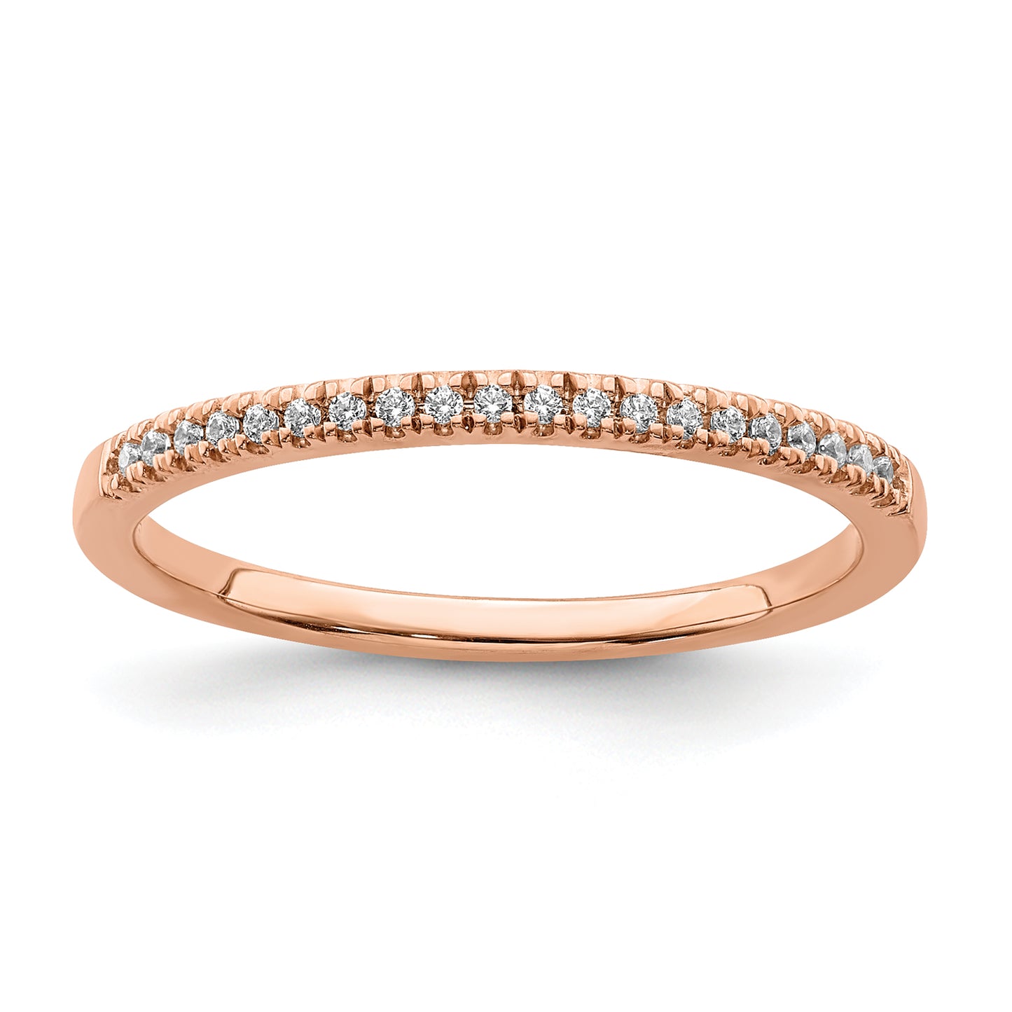 Pure Serenity 14k Rose Gold 1/15 Ct. Lab Grown Diamond VS/SI+ G+ Wedding Band Ring