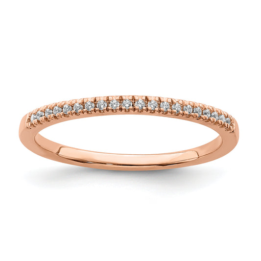 Pure Serenity 14k Rose Gold 1/15 Ct. Lab Grown Diamond VS/SI+ G+ Wedding Band Ring