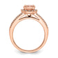 Pure Serenity 14k Rose Gold 1/4 Ct. Lab Grown Diamond VS/SI+ G+ and Round Morganite Halo Engagement Ring