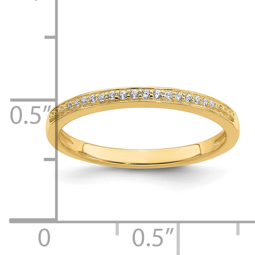 10k Yellow Gold 1/15 Ct. Lab Grown Diamond VS/SI+ G+ Wedding Band Ring