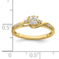 10k Yellow Gold 1/6 Ct. Lab Grown Diamond VS/SI+ G+ Cluster Engagement Ring