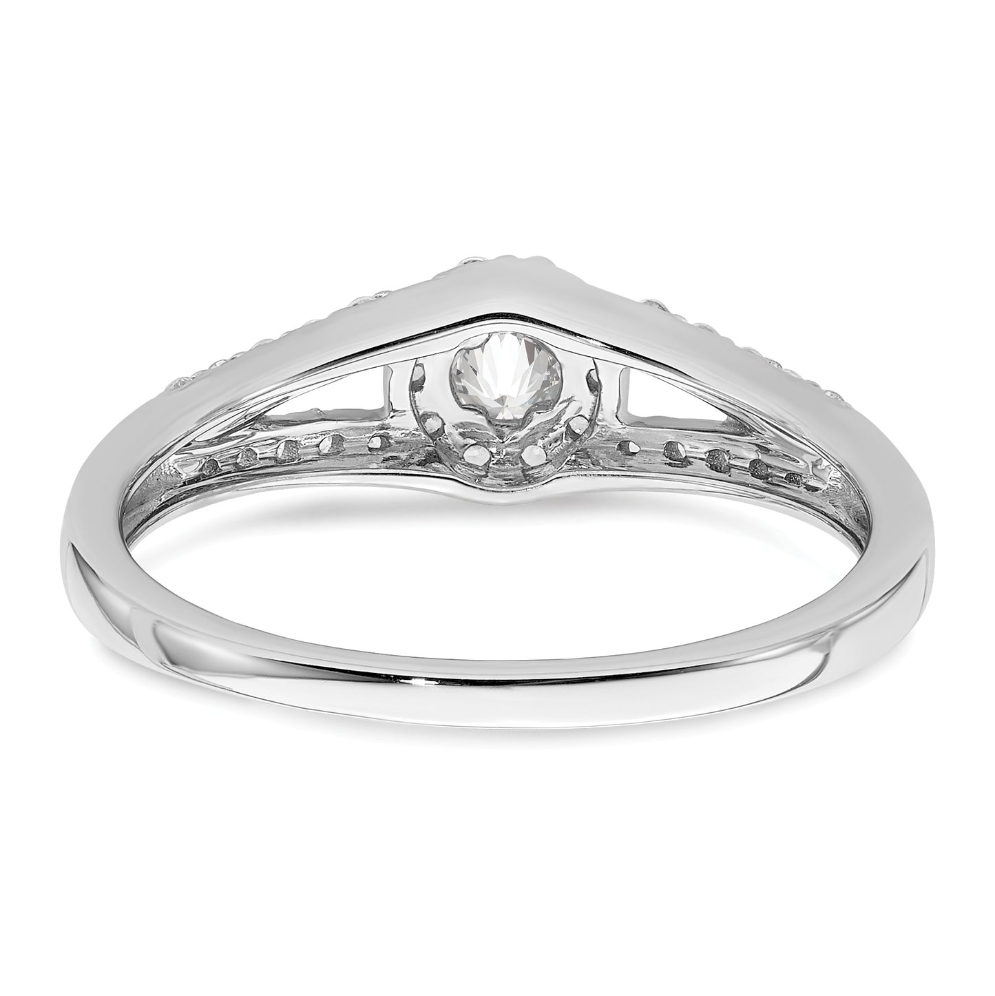 10k White Gold 1/3 Ct. Lab Grown Diamond VS/SI+ G+ Round Halo Engagement Ring