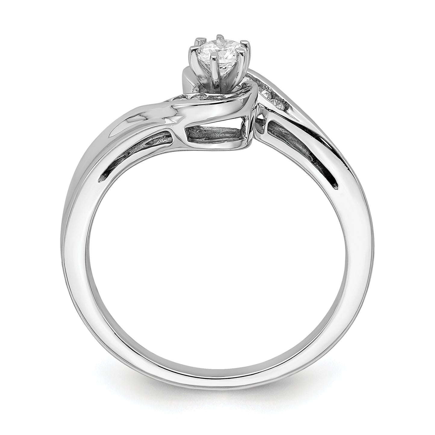 14K White Gold Lab Grown Diamond VS/SI+ G+ By-Pass Engagement Ring