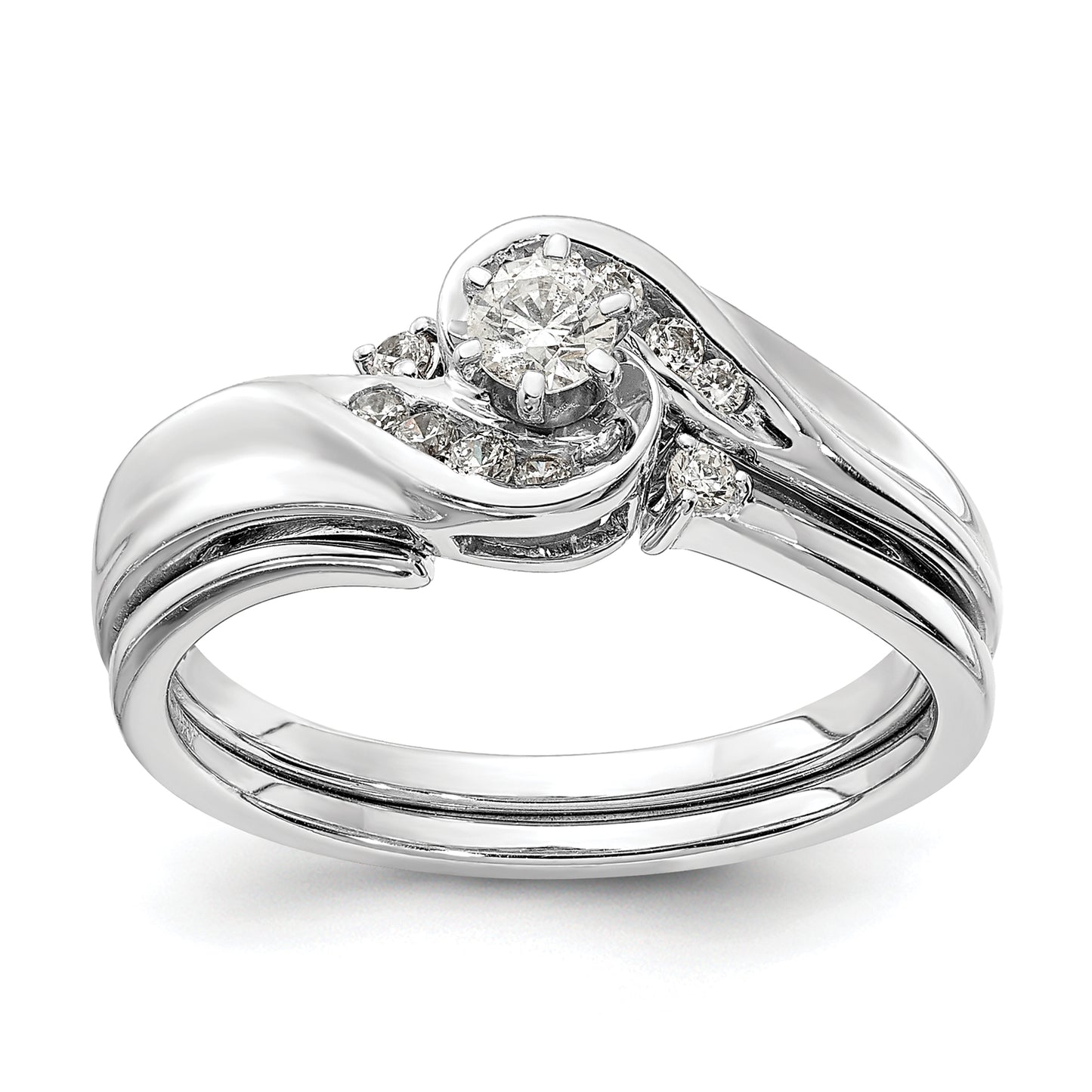 14K White Gold Lab Grown Diamond VS/SI+ G+ By-Pass Engagement Ring