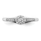 10k White Gold 1/5 Ct. Lab Grown Diamond VS/SI+ G+ Cluster Engagement Ring