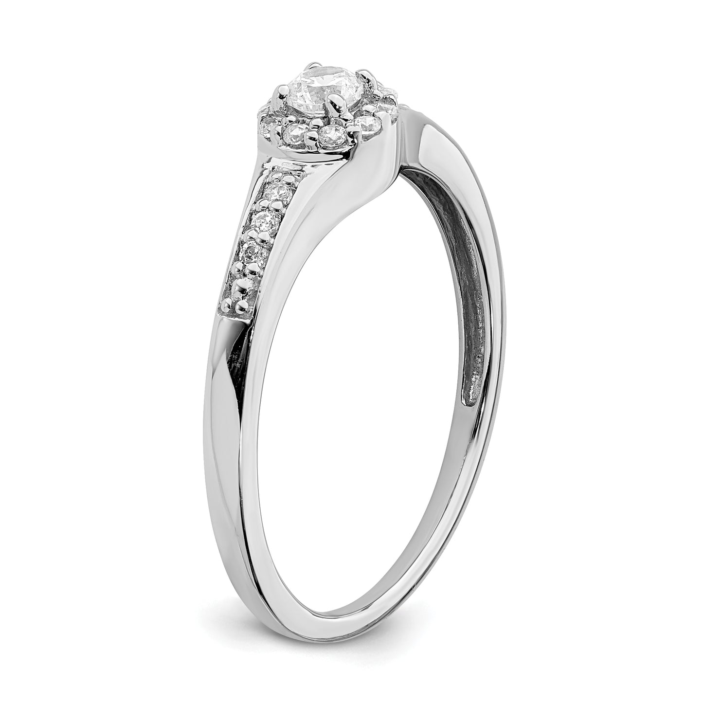 10k White Gold 1/5 Ct. Lab Grown Diamond VS/SI+ G+ Cluster Engagement Ring