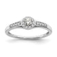 10k White Gold 1/5 Ct. Lab Grown Diamond VS/SI+ G+ Cluster Engagement Ring