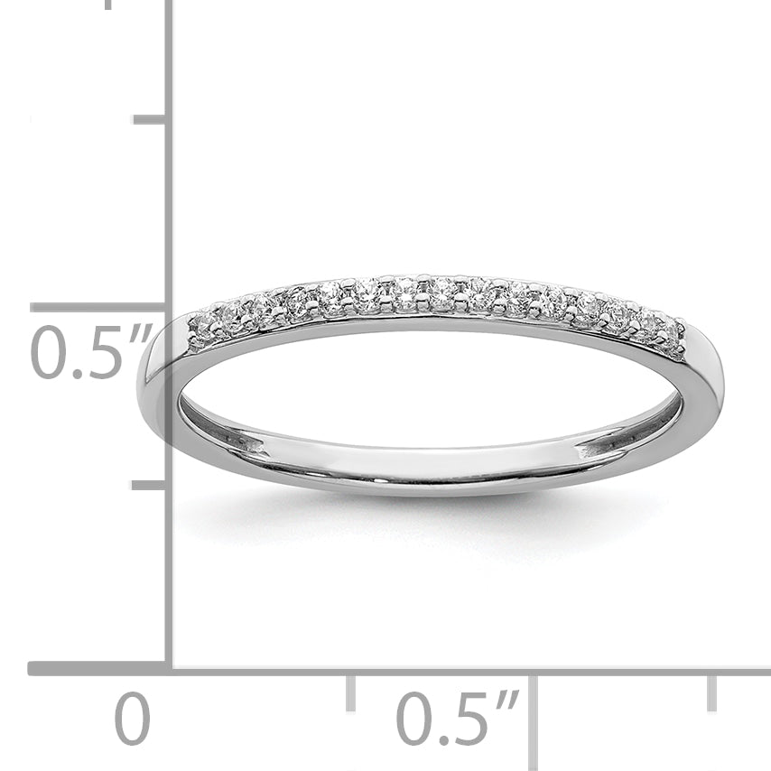 10k White Gold 1/10 Ct. Lab Grown Diamond VS/SI+ G+ Wedding Band Ring