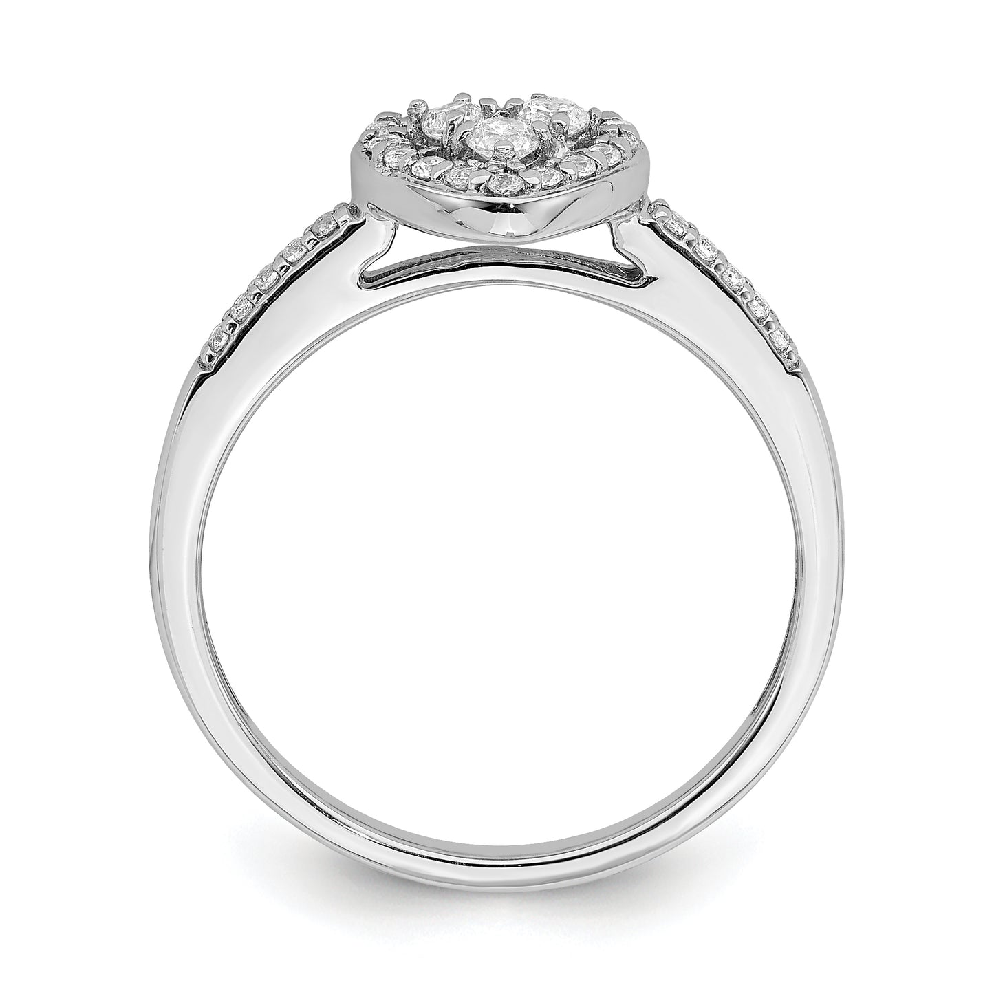 10k White Gold 1/4 Ct. Lab Grown Diamond VS/SI+ G+ Cluster Engagement Ring