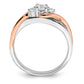 10k Two-tone Two Tone Rose and White Gold 3/8 Ct. Lab Grown Diamond VS/SI+ G+ Round Bypass Engagement Ring