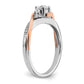 10k Two-tone Two Tone Rose and White Gold 3/8 Ct. Lab Grown Diamond VS/SI+ G+ Round Bypass Engagement Ring