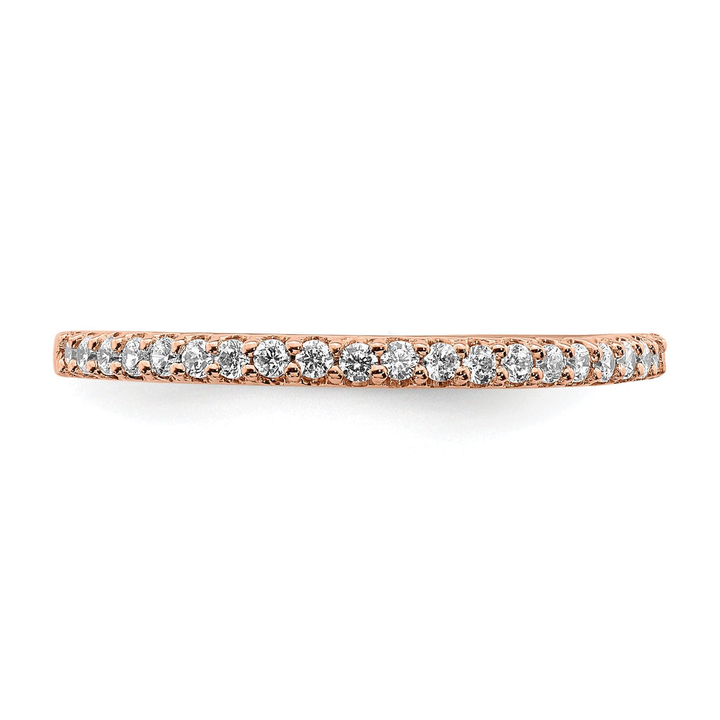 14k Rose Gold 1/5 Ct. Lab Grown Diamond VS/SI+ G+ Wedding Band Ring