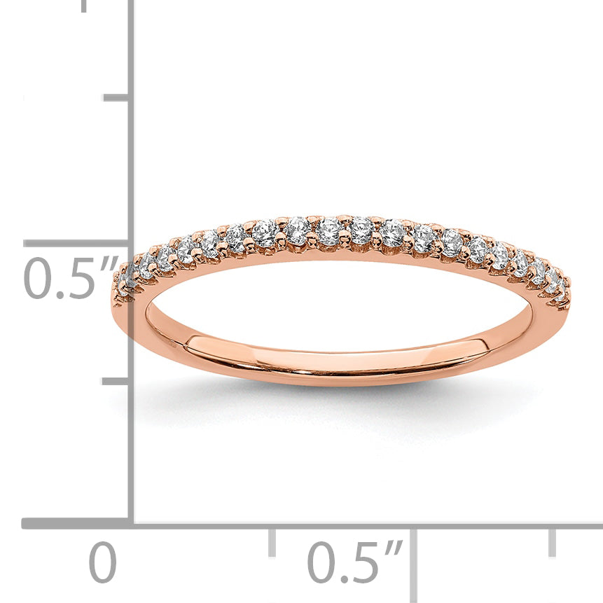 14k Rose Gold 1/5 Ct. Lab Grown Diamond VS/SI+ G+ Wedding Band Ring