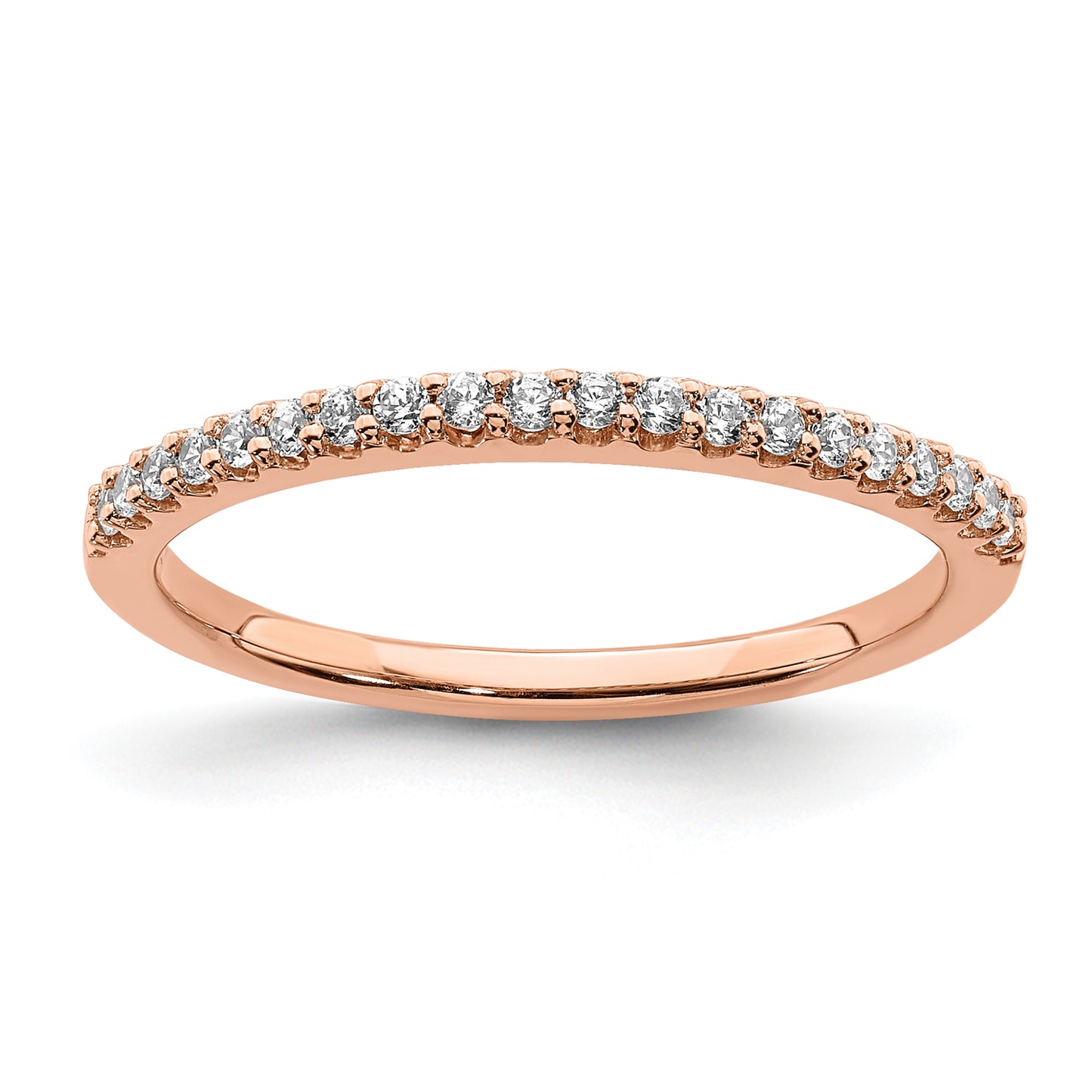 14k Rose Gold 1/5 Ct. Lab Grown Diamond VS/SI+ G+ Wedding Band Ring