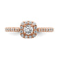 14k Rose Gold 3/4 Ct. Lab Grown Diamond VS/SI+ G+ Round Halo Engagement Ring