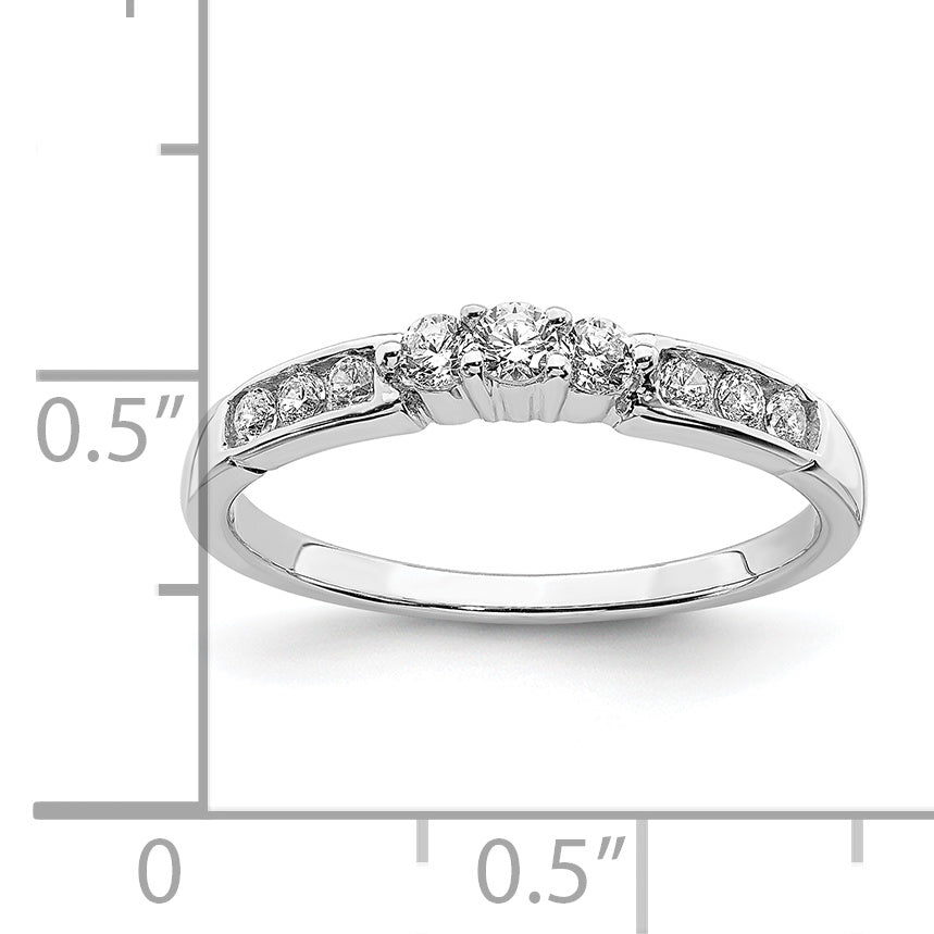 14k White Gold 1/4 Ct. Lab Grown Diamond VS/SI+ G+ Round Wedding Band Ring