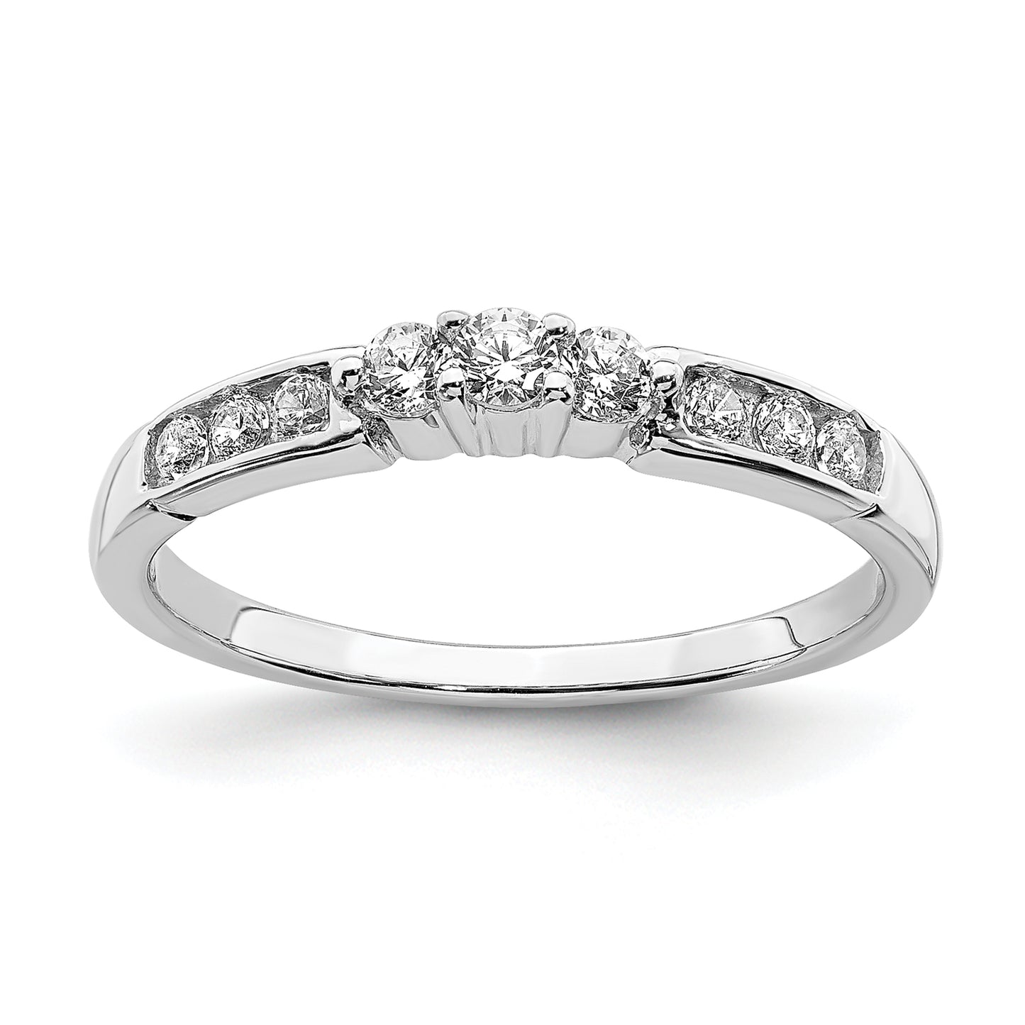 14k White Gold 1/4 Ct. Lab Grown Diamond VS/SI+ G+ Round Wedding Band Ring