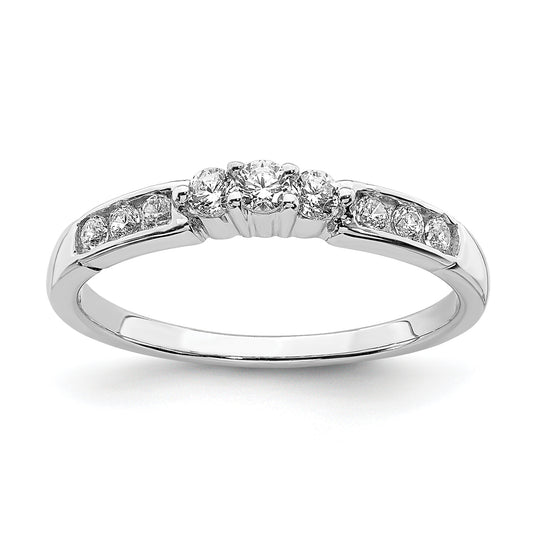 14k White Gold 1/4 Ct. Lab Grown Diamond VS/SI+ G+ Round Wedding Band Ring