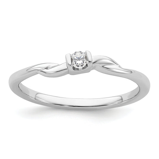 First Promise 14k White Gold 1/15 Ct. Lab Grown Diamond VS/SI+ G+ Petite Engagement Ring