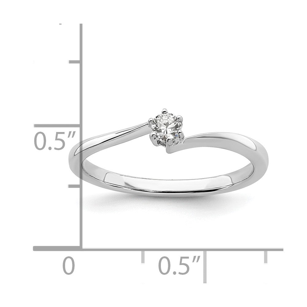 First Promise 14k White Gold 1/8 Ct. Lab Grown Diamond VS/SI+ G+ Complete Petite Engagement Ring