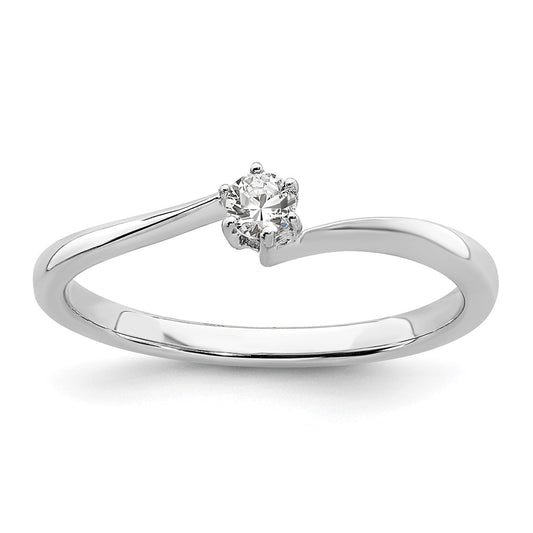 First Promise 14k White Gold 1/8 Ct. Lab Grown Diamond VS/SI+ G+ Complete Petite Engagement Ring