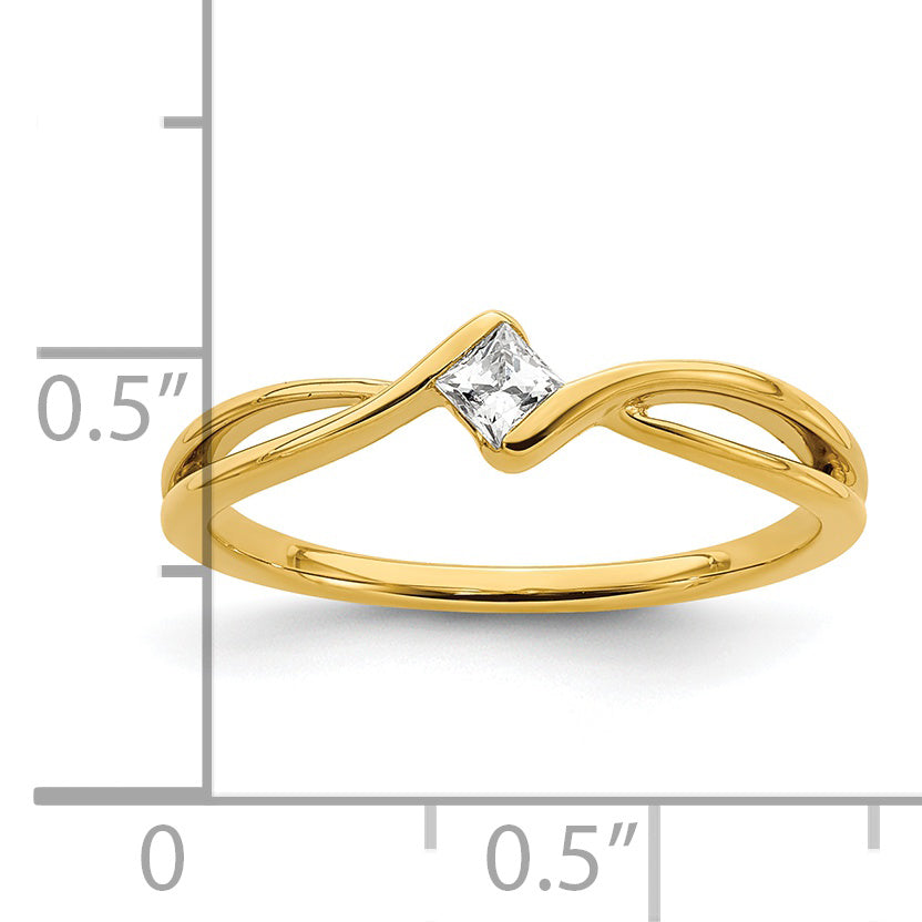 14k Yellow Gold First Promise 1/6 Ct. Lab Grown Diamond VS/SI+ G+ Petite Engagement Ring