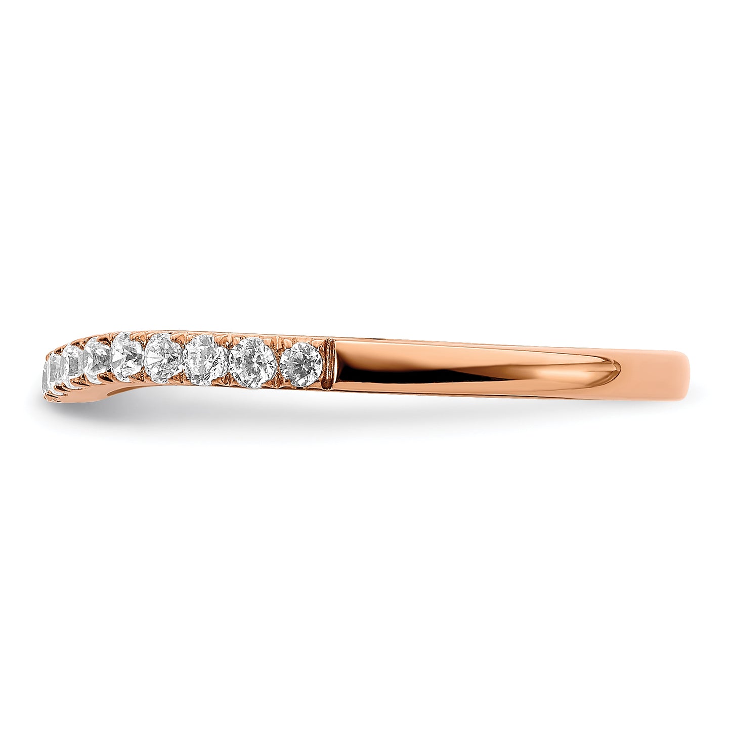 14k Rose Gold 1/3 Ct. Lab Grown Diamond VS/SI+ G+ Wedding Band Ring