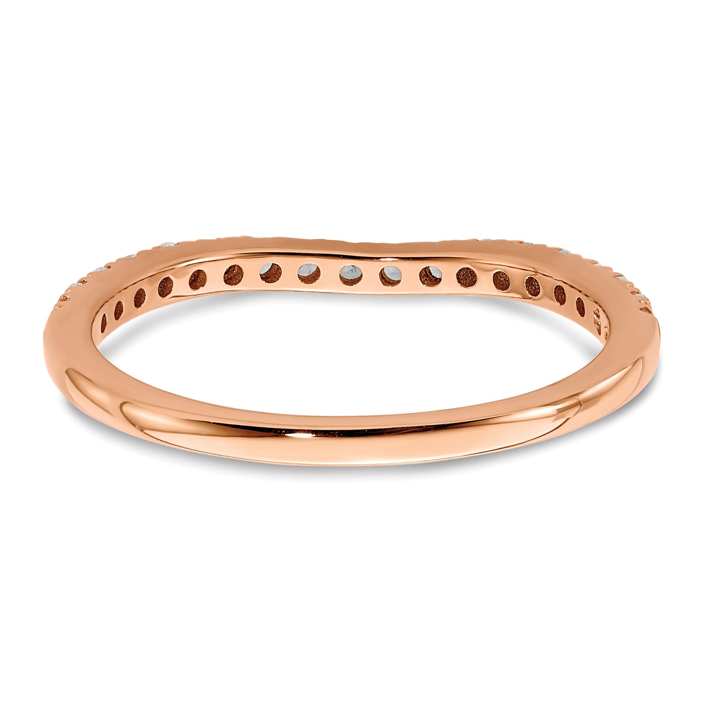 14k Rose Gold 1/3 Ct. Lab Grown Diamond VS/SI+ G+ Wedding Band Ring