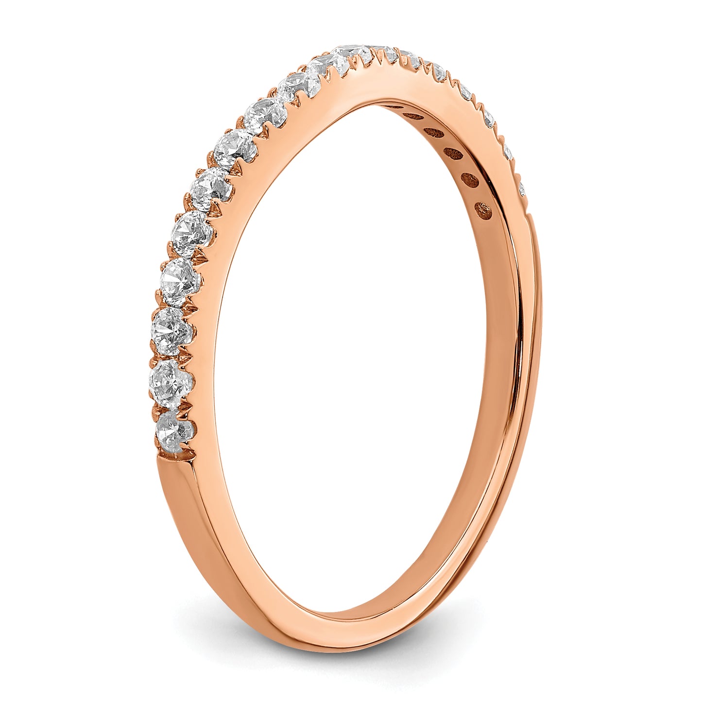 10k Rose Gold 1/3 Ct. Lab Grown Diamond VS/SI+ G+ Wedding Band Ring