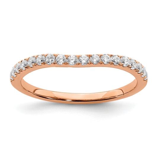 10k Rose Gold 1/3 Ct. Lab Grown Diamond VS/SI+ G+ Wedding Band Ring