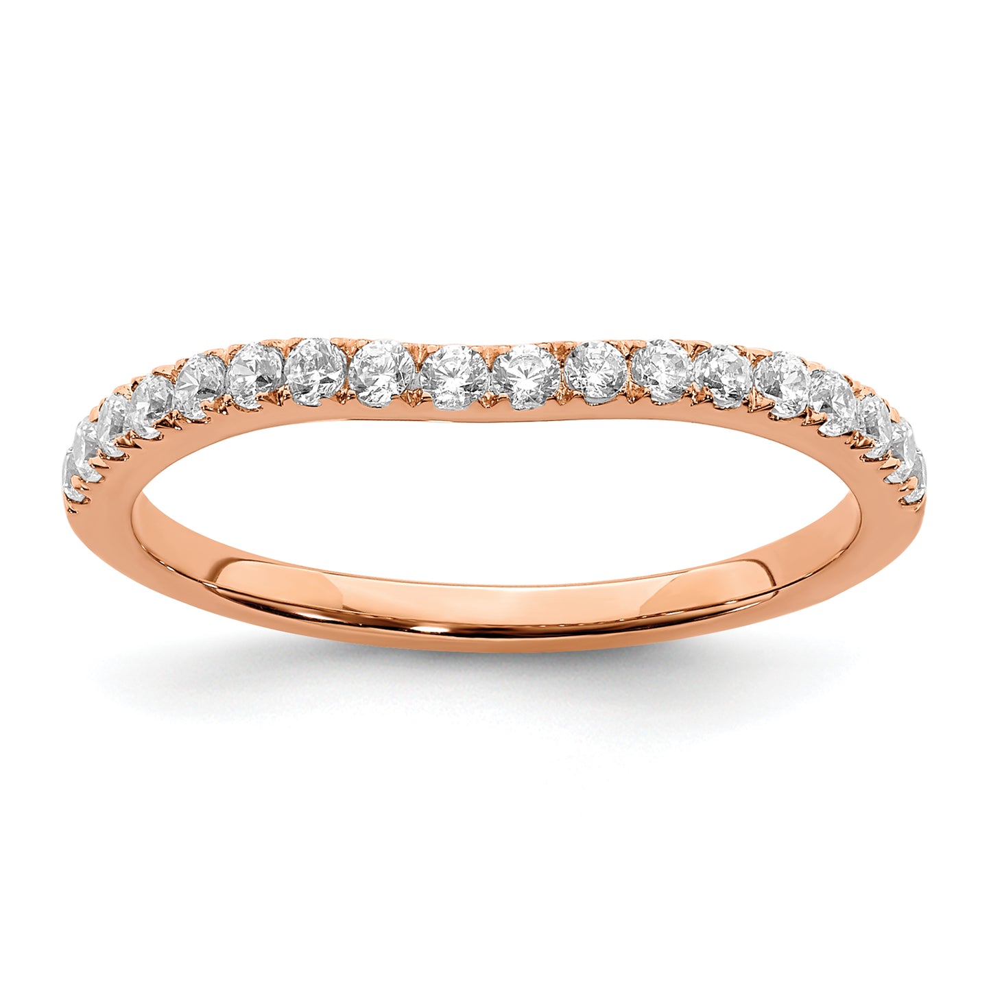 14k Rose Gold 1/3 Ct. Lab Grown Diamond VS/SI+ G+ Wedding Band Ring