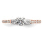 14K White/Rose Gold Rose 3/4 Ct. Lab Grown Diamond VS/SI+ G+ Petite Engagement Ring