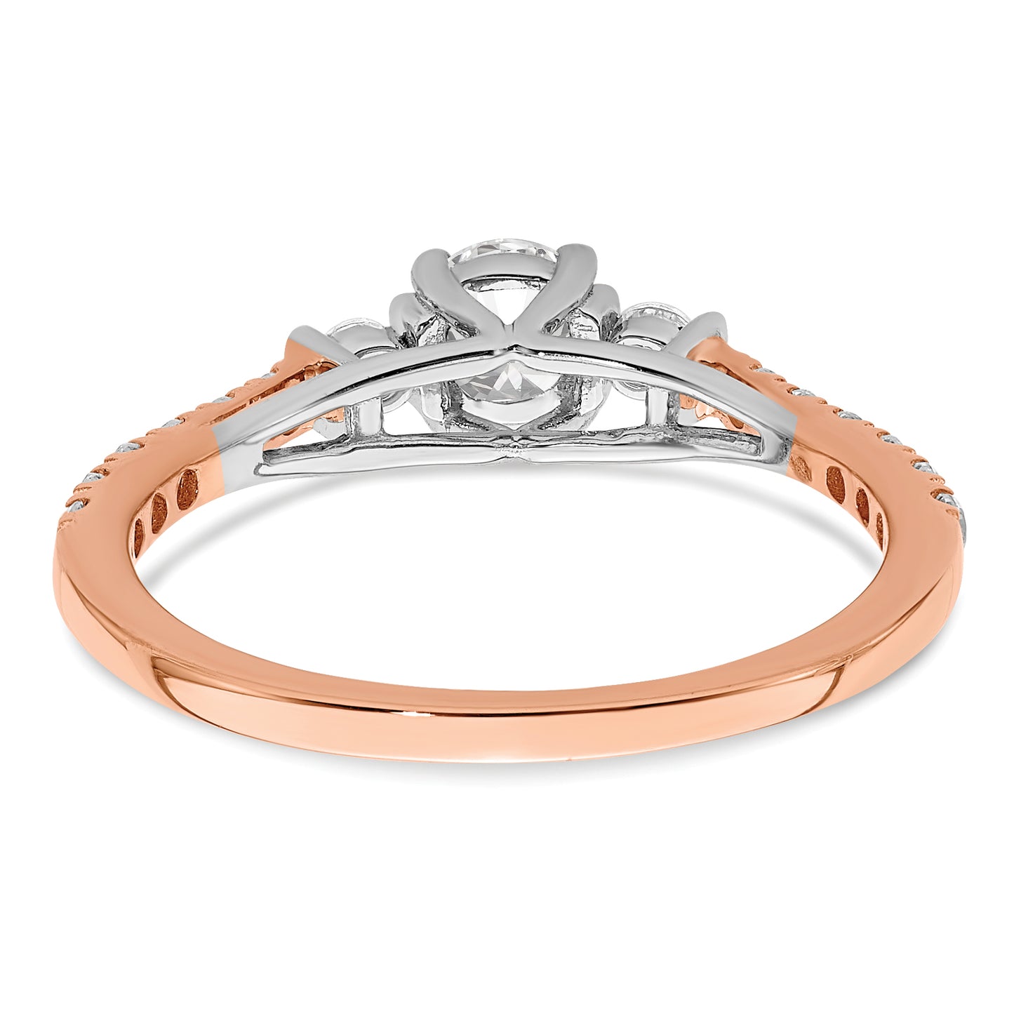 10k Two-tone Rose Gold 3/4 Ct. Lab Grown Diamond VS/SI+ G+ Petite Engagement Ring