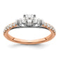 14K White/Rose Gold Rose 3/4 Ct. Lab Grown Diamond VS/SI+ G+ Petite Engagement Ring