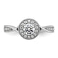 14k White Gold 1/2 Ct. Lab Grown Diamond VS/SI+ G+ Round Halo Engagement Ring