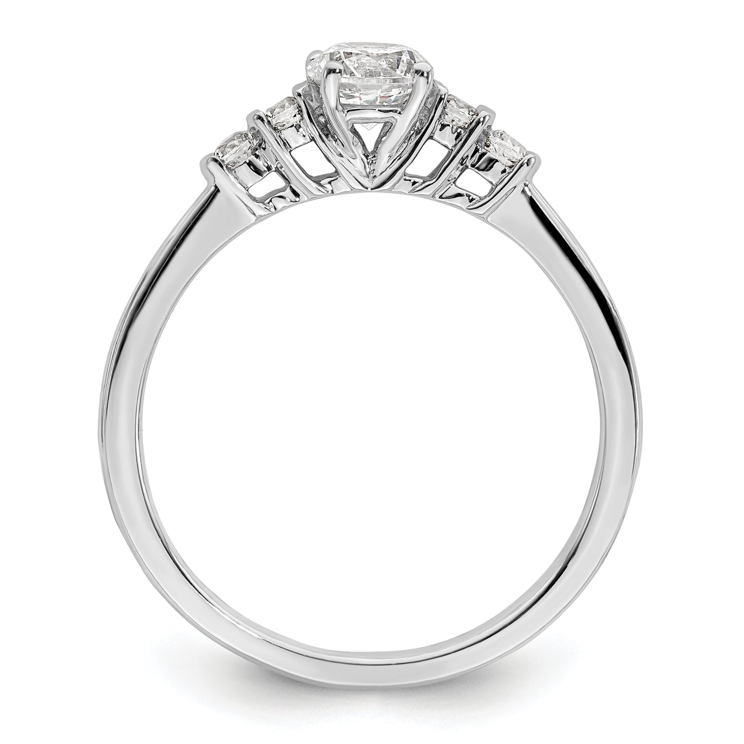 10k White Gold 1/2 Ct. Lab Grown Diamond VS/SI+ G+ Petite Engagement Ring