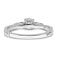 14k White Gold 1/2 Ct. Lab Grown Diamond VS/SI+ G+ Complete Petite Engagement Ring