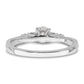 14k White Gold 1/2 Ct. Lab Grown Diamond VS/SI+ G+ Petite Engagement Ring