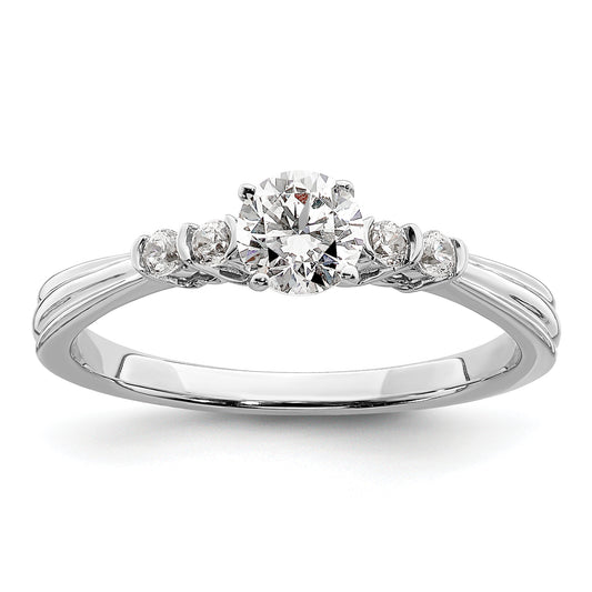 14k White Gold 1/2 Ct. Lab Grown Diamond VS/SI+ G+ Petite Engagement Ring