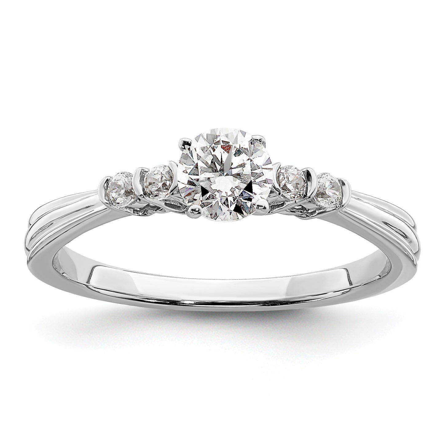 10k White Gold 1/2 Ct. Lab Grown Diamond VS/SI+ G+ Petite Engagement Ring